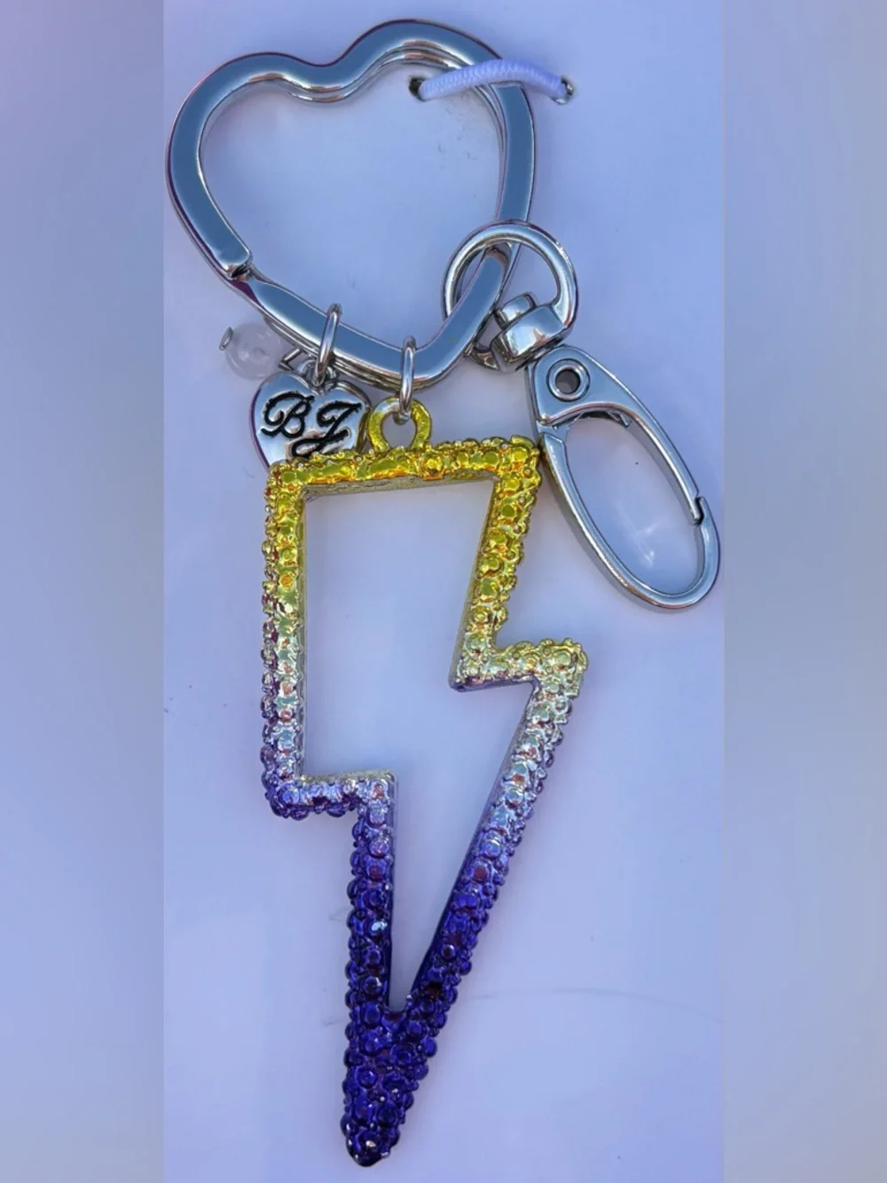 Betsey Johnson lightning bolt bag charm/key chain - NIB - Picture 2 of 4